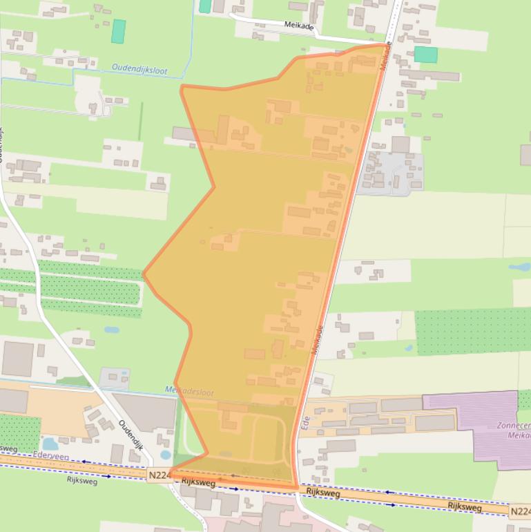 Kaart van postcodegebied 6744TA.