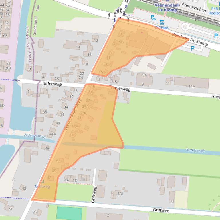 Kaart van postcodegebied 6745XJ.