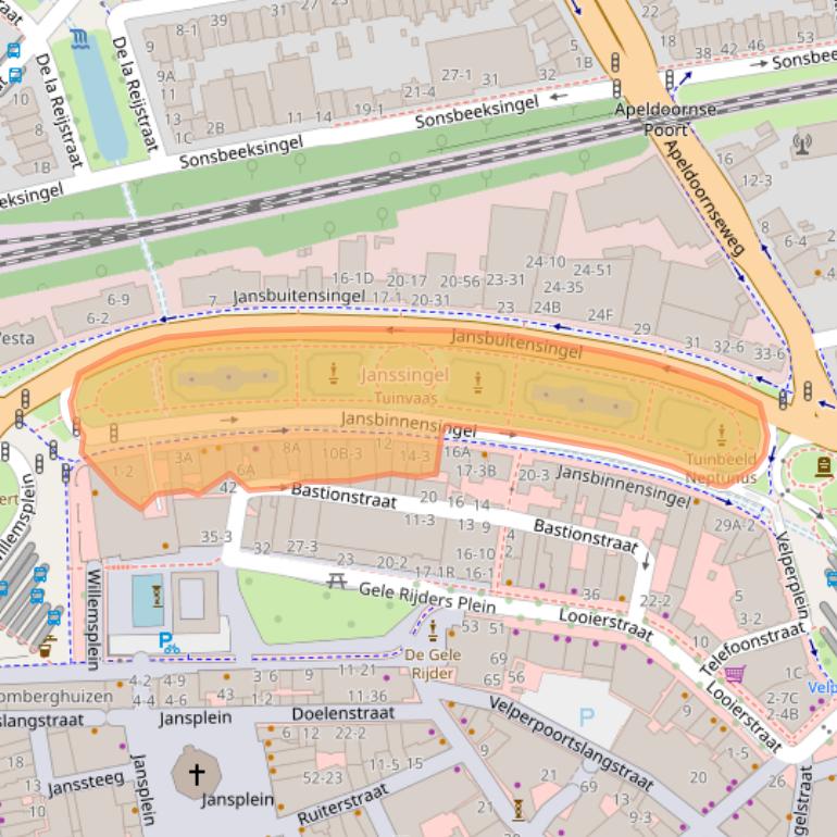 Kaart van postcodegebied 6811AJ.