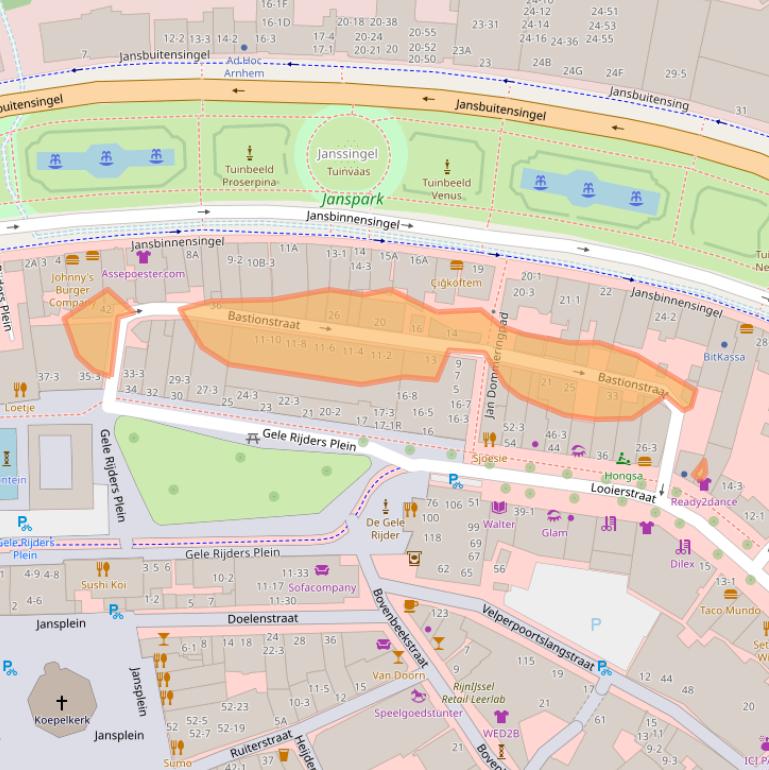 Kaart van postcodegebied 6811AM.