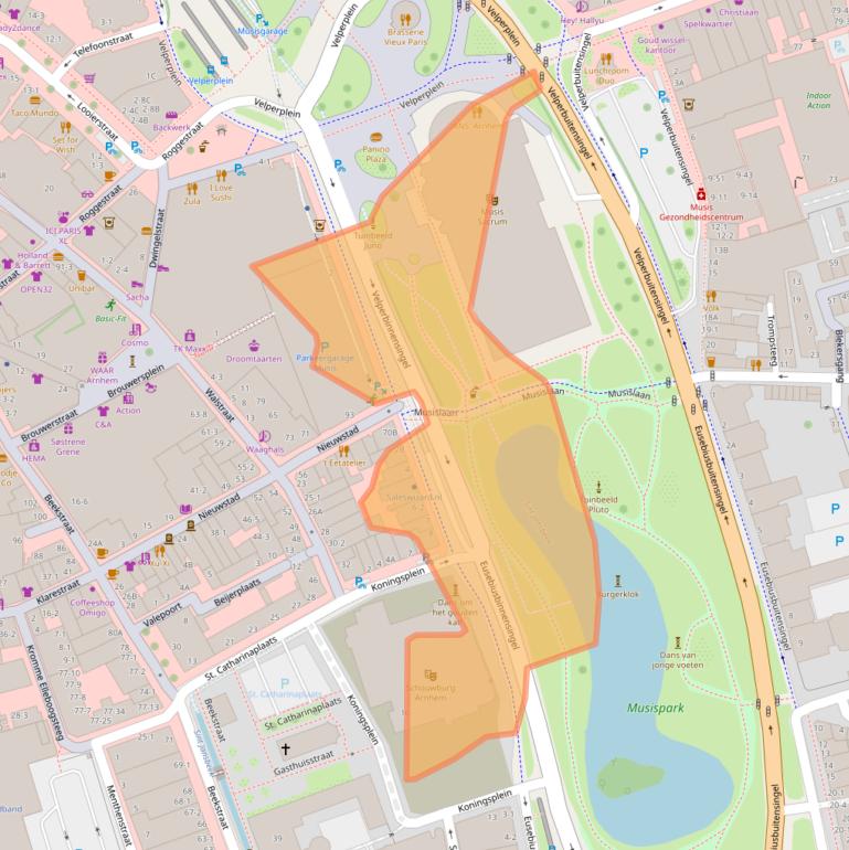 Kaart van postcodegebied 6811BP.