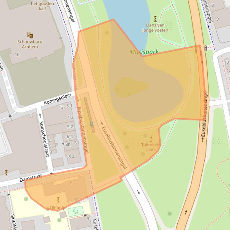 Kaart van postcodegebied 6811CB.