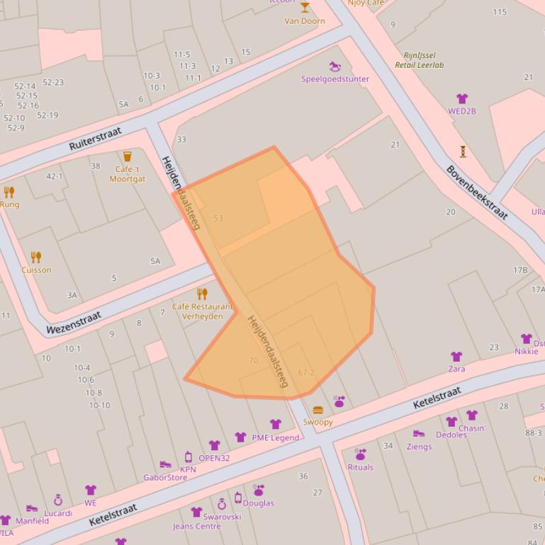 Kaart van postcodegebied 6811CT.