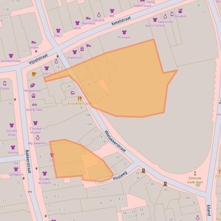 Kaart van postcodegebied 6811DA.