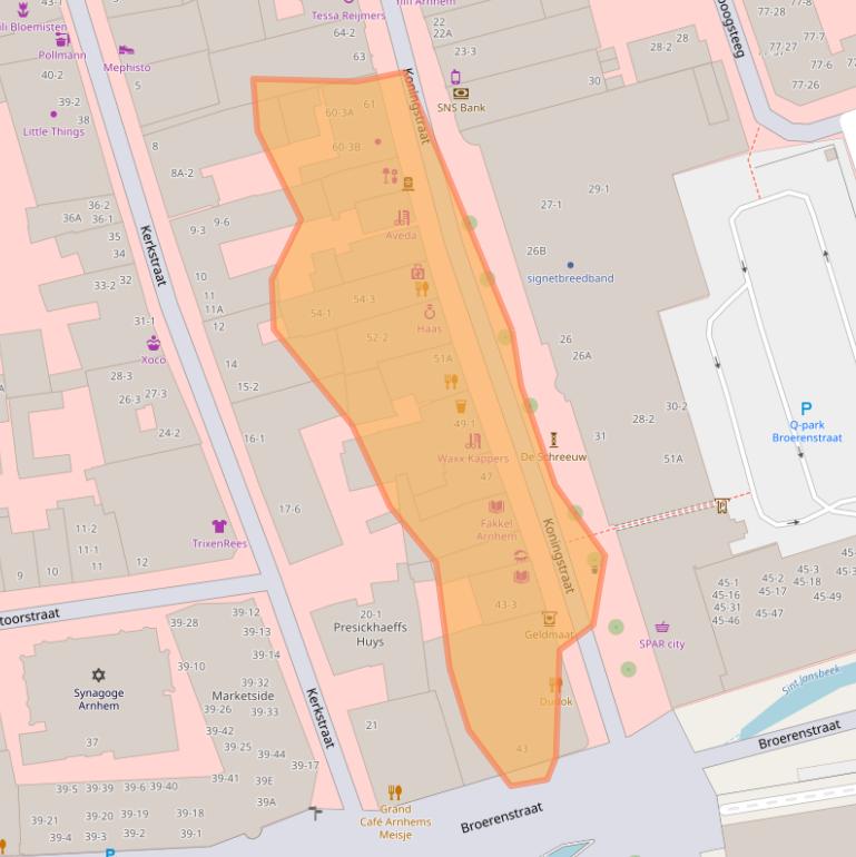 Kaart van postcodegebied 6811DH.