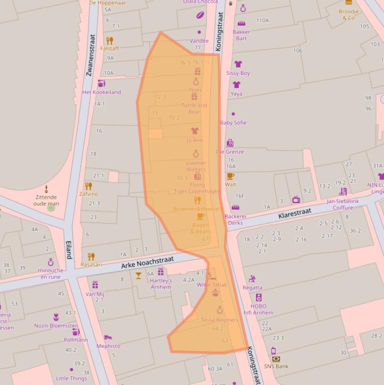 Kaart van postcodegebied 6811DJ.