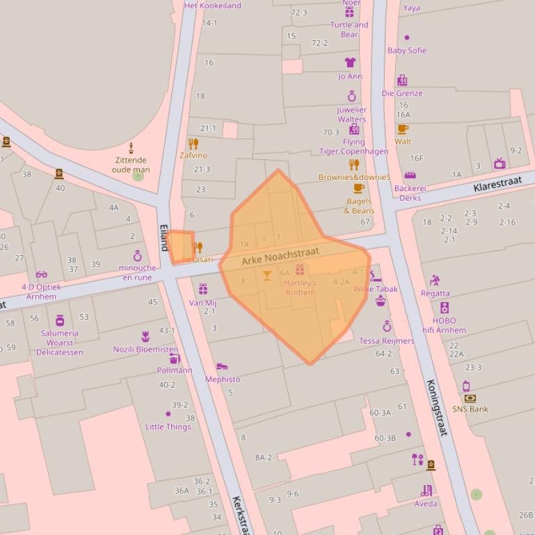 Kaart van postcodegebied 6811DN.