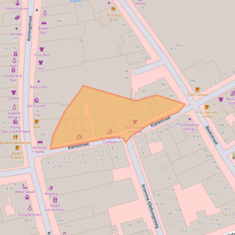 Kaart van postcodegebied 6811DP.