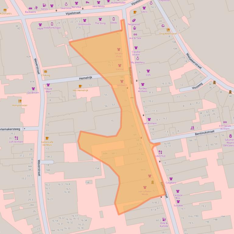 Kaart van postcodegebied 6811EK.