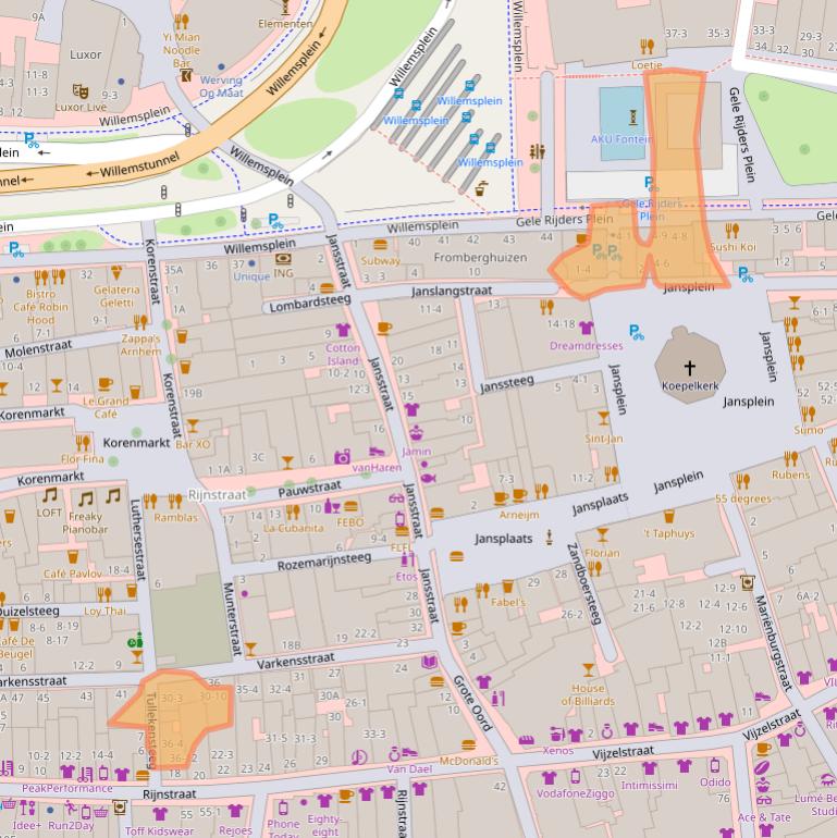 Kaart van postcodegebied 6811GE.