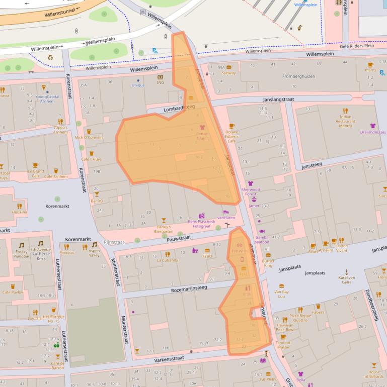 Kaart van postcodegebied 6811GJ.