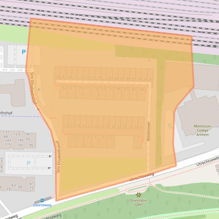 Kaart van postcodegebied 6812AT.