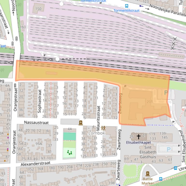 Kaart van postcodegebied 6812AX.
