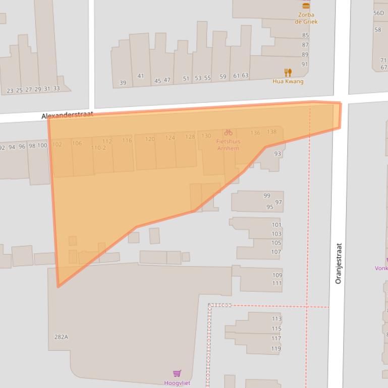 Kaart van postcodegebied 6812BJ.