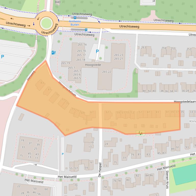 Kaart van postcodegebied 6812DM.