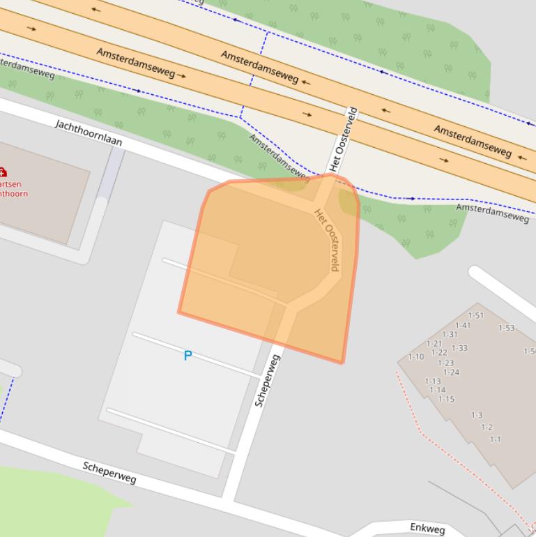 Kaart van postcodegebied 6813AX.