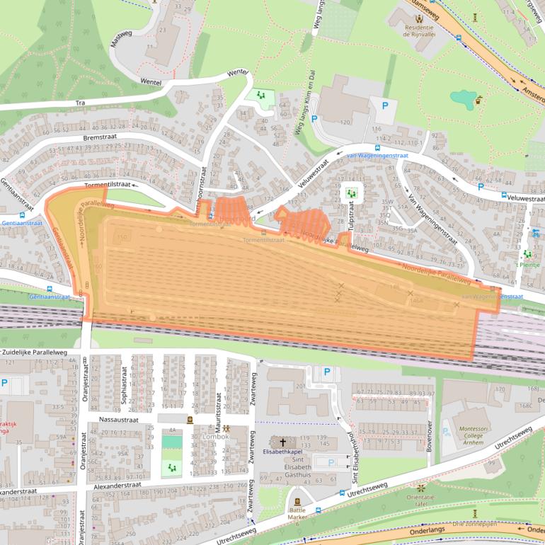 Kaart van postcodegebied 6813DG.