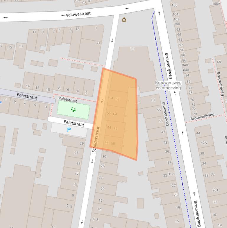 Kaart van postcodegebied 6813DK.