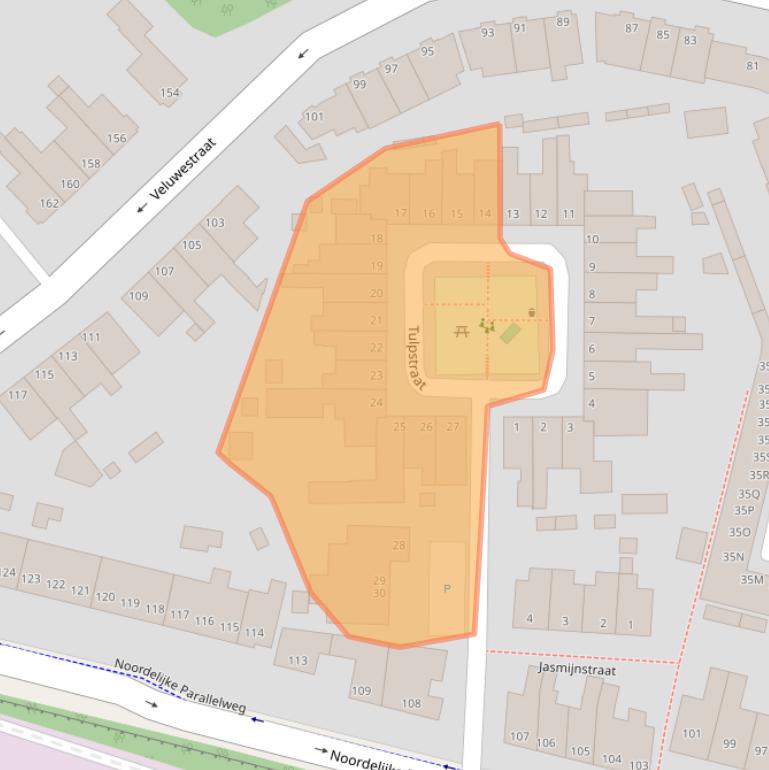 Kaart van postcodegebied 6813DT.