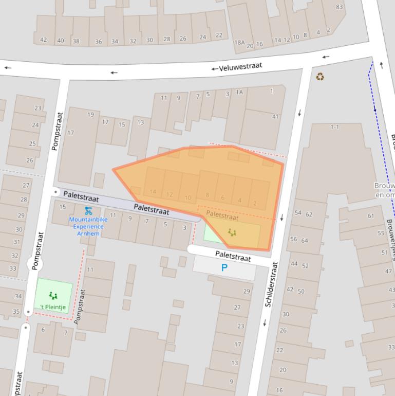 Kaart van postcodegebied 6813DX.