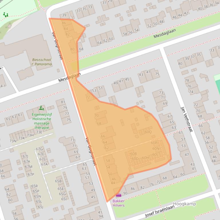 Kaart van postcodegebied 6813HH.