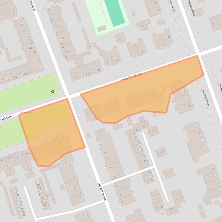 Kaart van postcodegebied 6813JB.