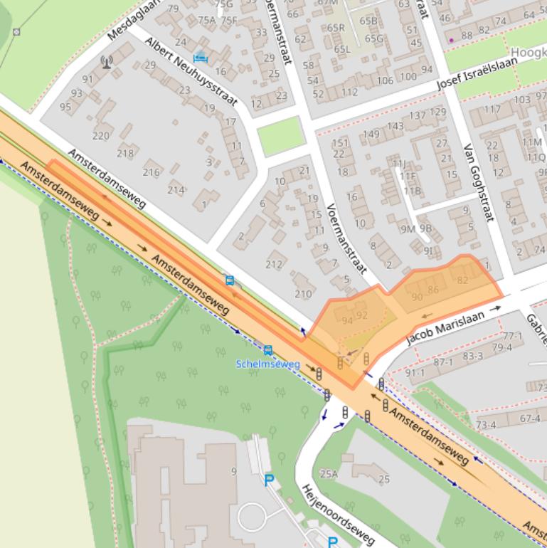 Kaart van postcodegebied 6813JZ.