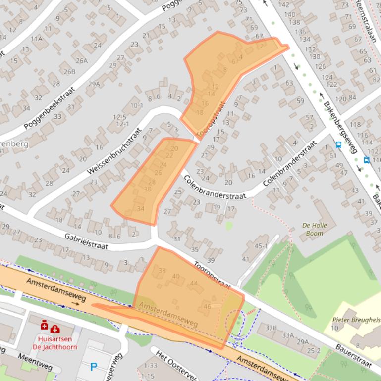 Kaart van postcodegebied 6813KT.