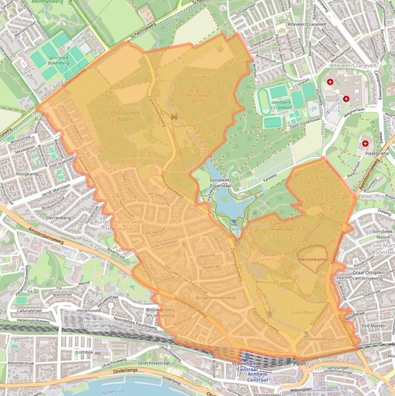 Kaart van postcodegebied 6814.