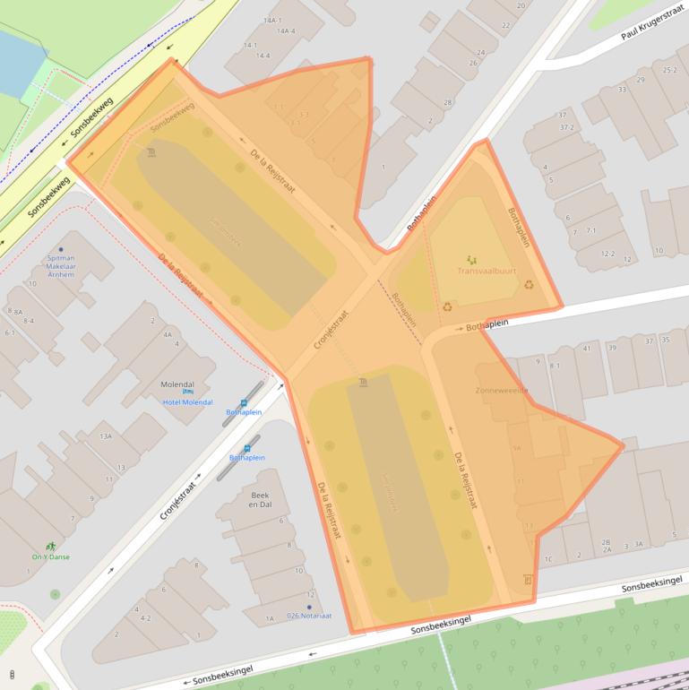 Kaart van postcodegebied 6814AD.