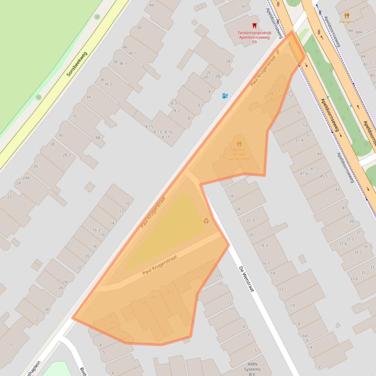 Kaart van postcodegebied 6814AR.