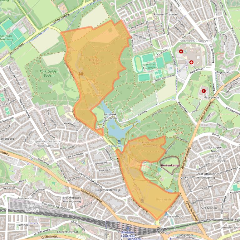 Kaart van postcodegebied 6814CL.