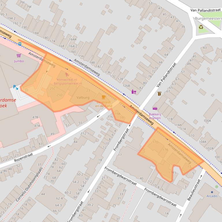 Kaart van postcodegebied 6814GA.