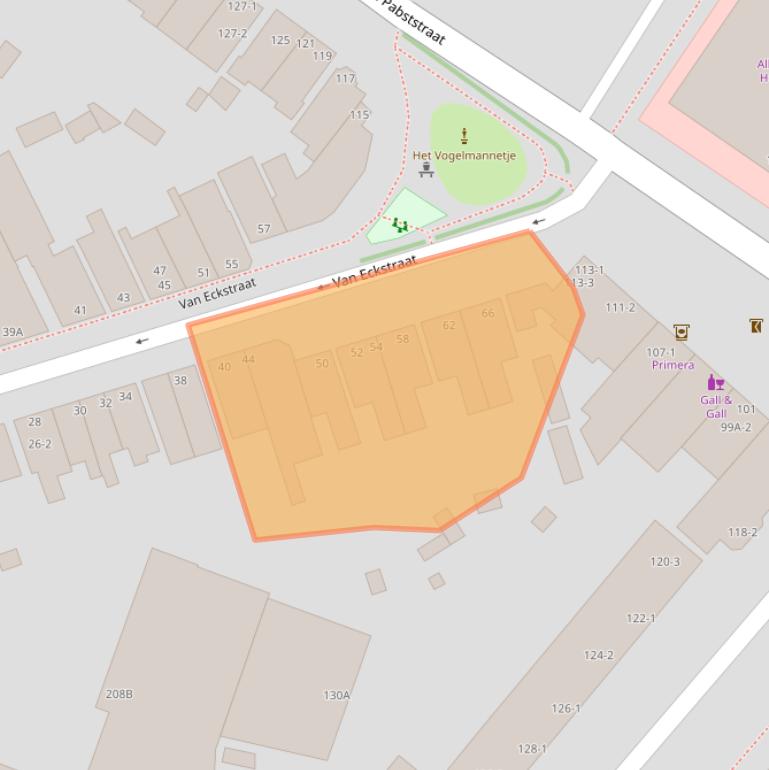 Kaart van postcodegebied 6814HZ.