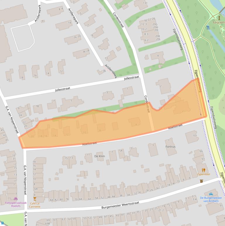 Kaart van postcodegebied 6814JD.