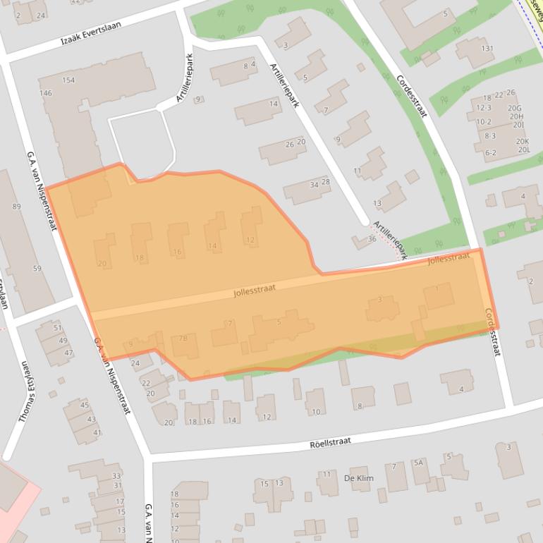 Kaart van postcodegebied 6814JE.