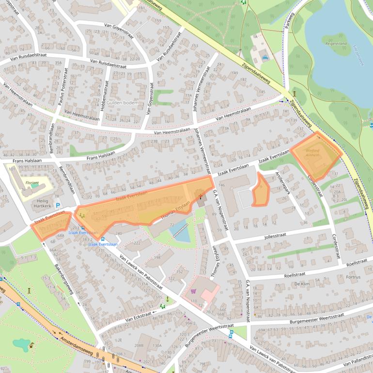 Kaart van postcodegebied 6814JH.