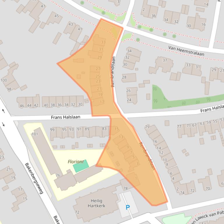 Kaart van postcodegebied 6814JL.