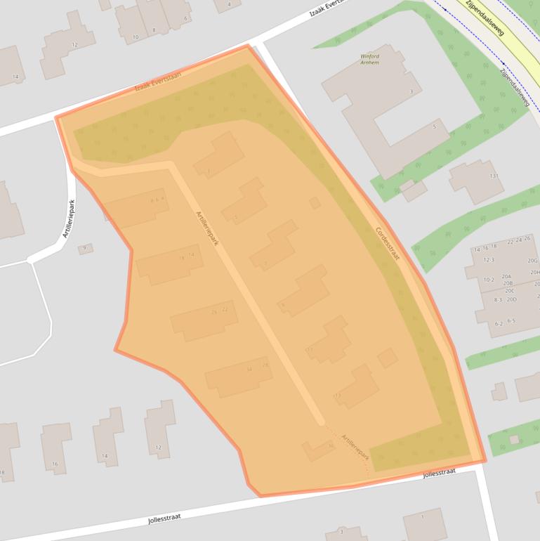 Kaart van postcodegebied 6814JZ.