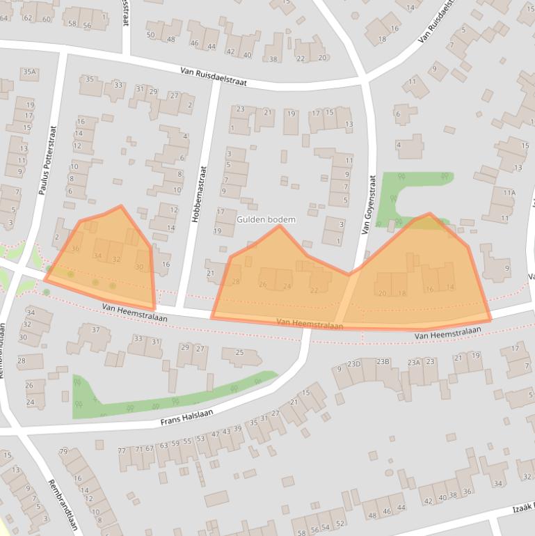 Kaart van postcodegebied 6814KJ.