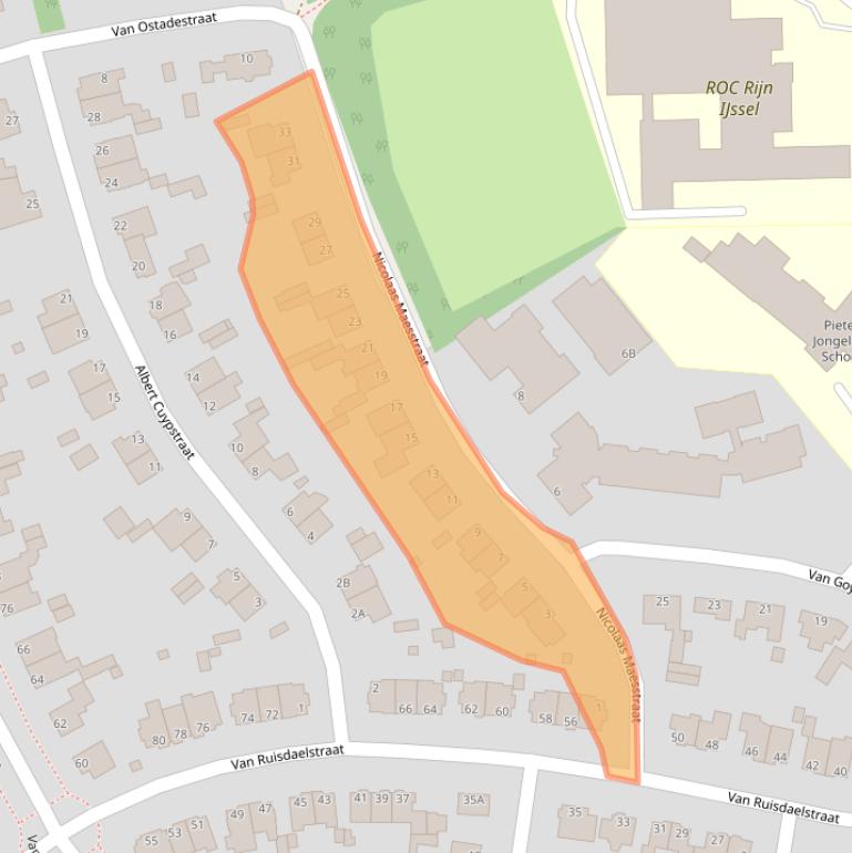 Kaart van postcodegebied 6814LA.