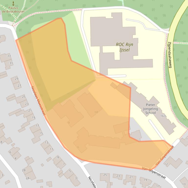 Kaart van postcodegebied 6814LB.