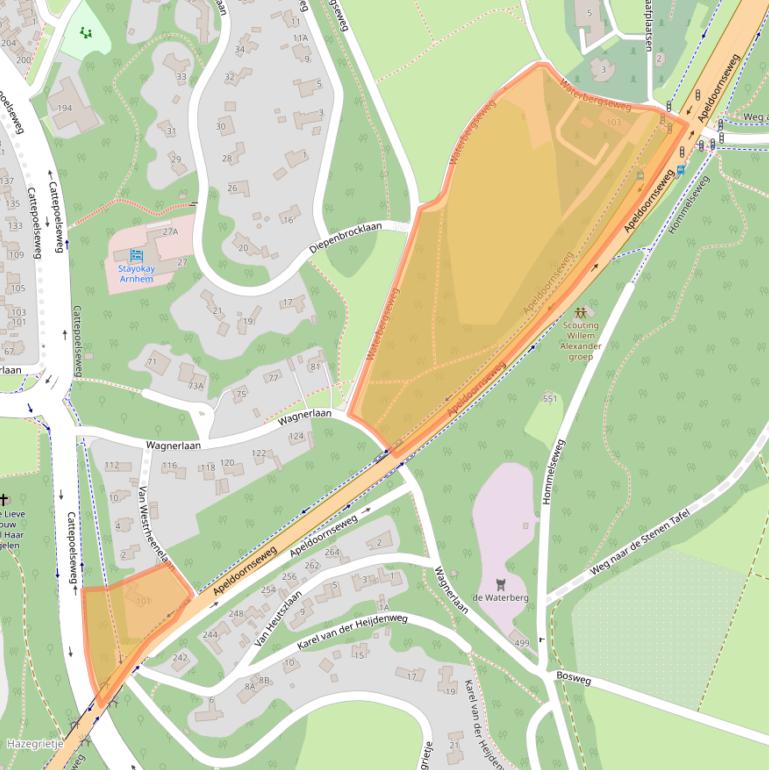 Kaart van postcodegebied 6815AA.