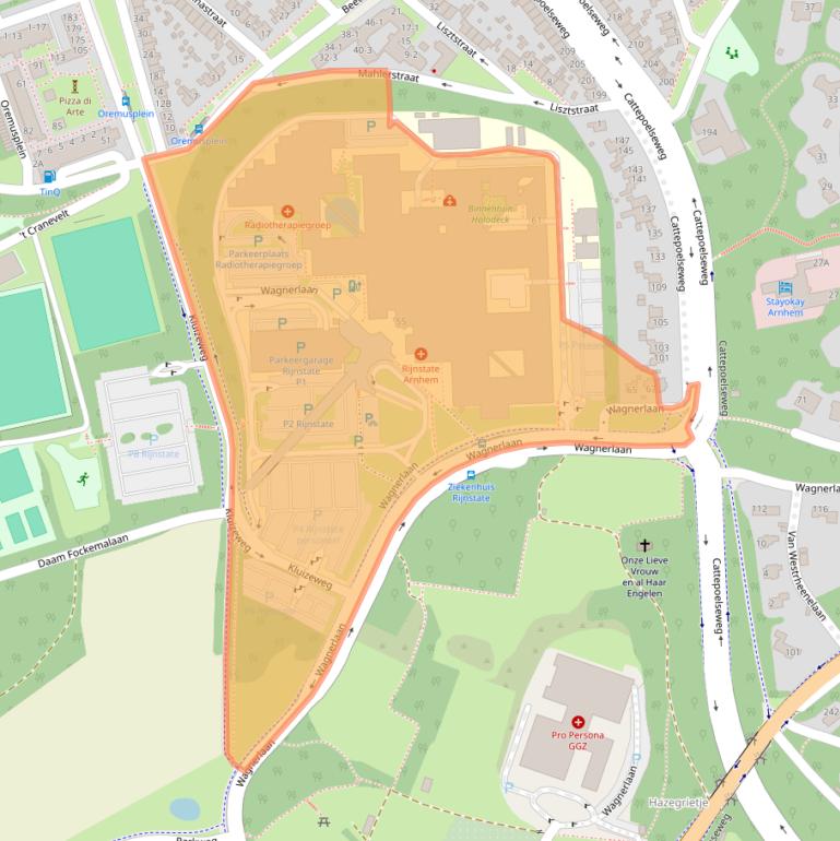 Kaart van postcodegebied 6815AD.