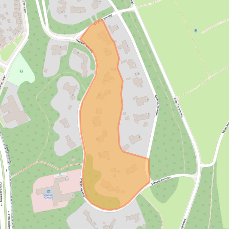 Kaart van postcodegebied 6815AJ.