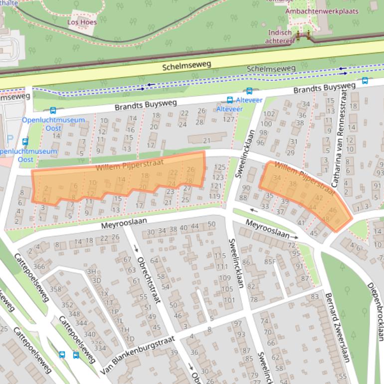 Kaart van postcodegebied 6815AW.