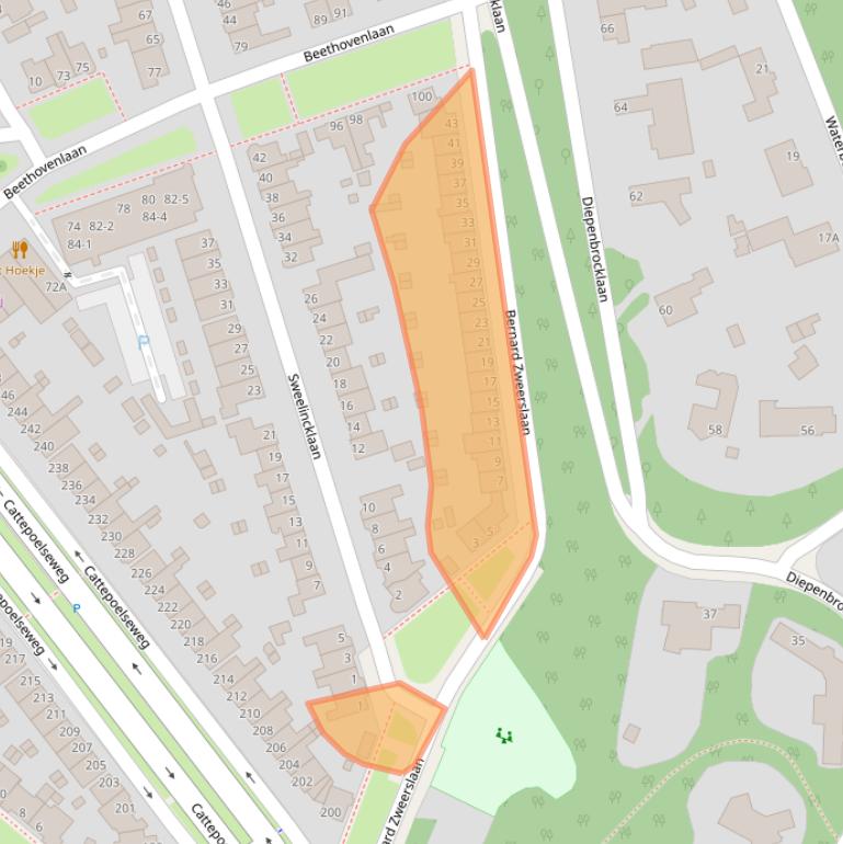 Kaart van postcodegebied 6815BA.