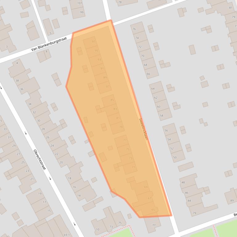 Kaart van postcodegebied 6815BE.