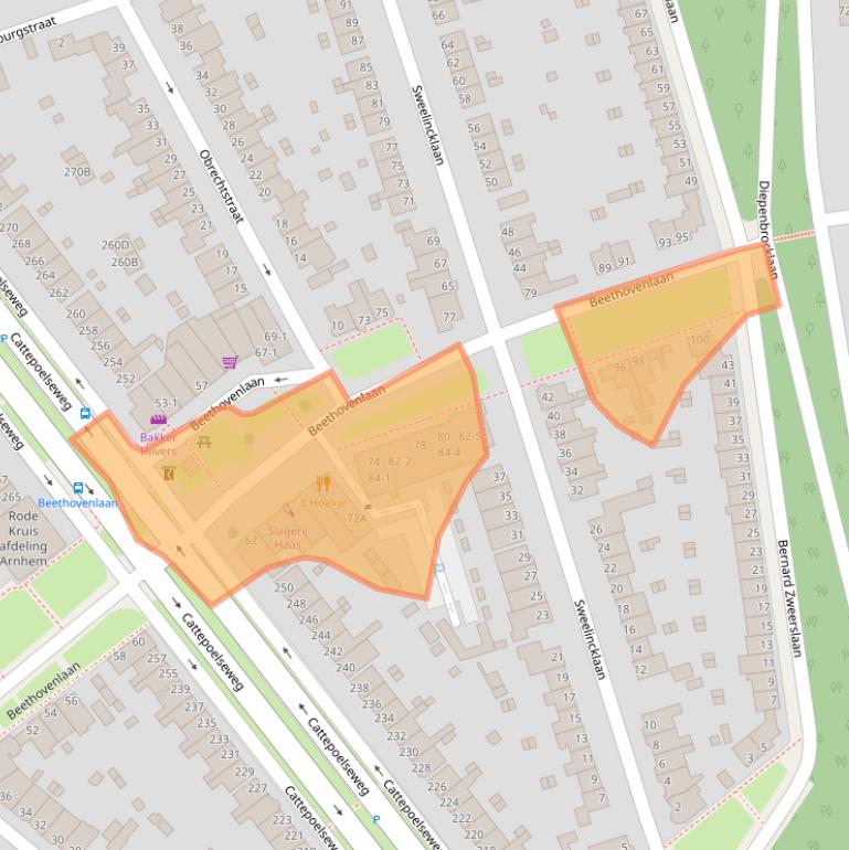 Kaart van postcodegebied 6815BM.