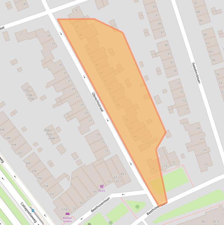 Kaart van postcodegebied 6815BR.
